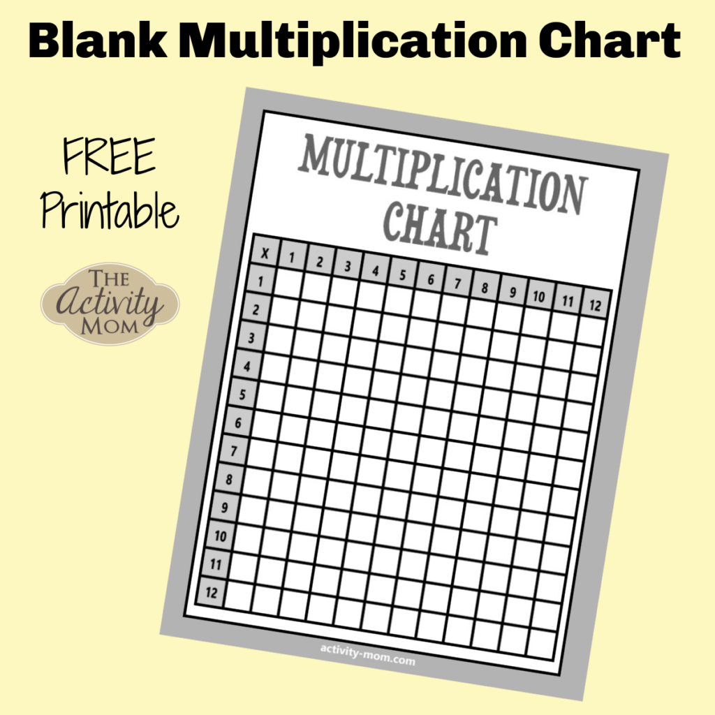 Multiplication Table Fill In Printable - Free printable blank multiplication chart for educational use in classrooms or at ho