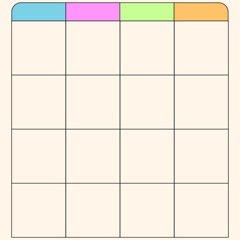Free Printable Blank Rows And Columns template for organizing data and notes