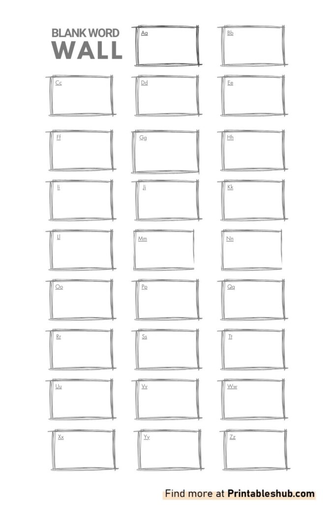 Printable Blank Word Wall Chart - Free Printable Blank Word Wall Templates [PDF Included] - Printables Hub