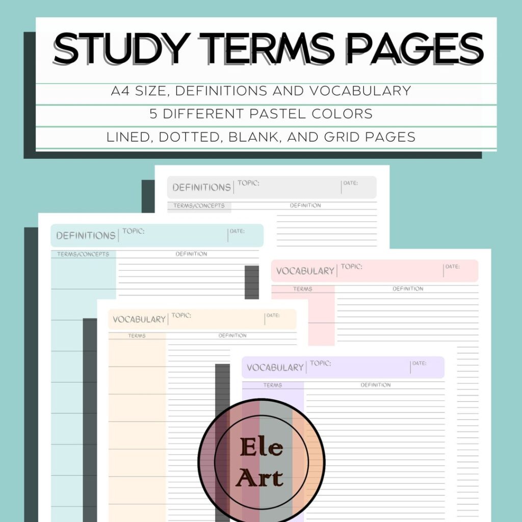Study Terms Pages Vocabulary and Definitions Glossary Template Guide A4 … Study Terms Pages Vocabulary and Definitions Glossary Template Guide A4 ...