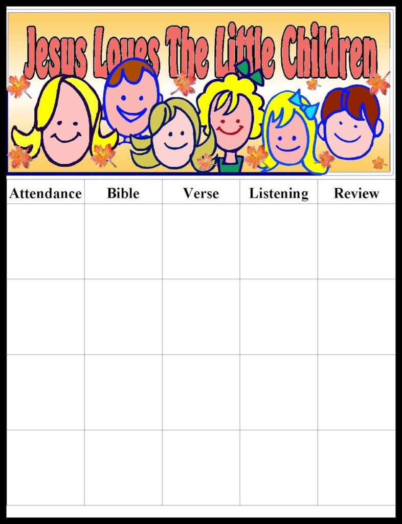 Sunday School Attendance Chart Free Printable Free Printable A To Zfree ...